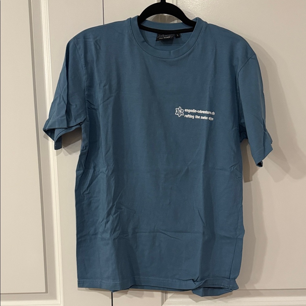 Never worn Swiss Alp Blue Graphic T-Shirt size L